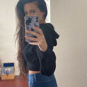 Cropped hooded sweatshirt